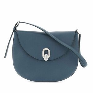 Savette Small Tondo in Ocean Blue Grained Leather NWT